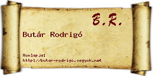 Butár Rodrigó névjegykártya